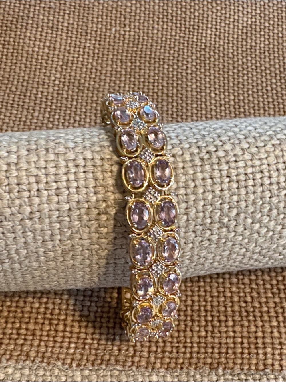 Gold Plated Over 925 Sterling Silver Amethyst Bracelet
